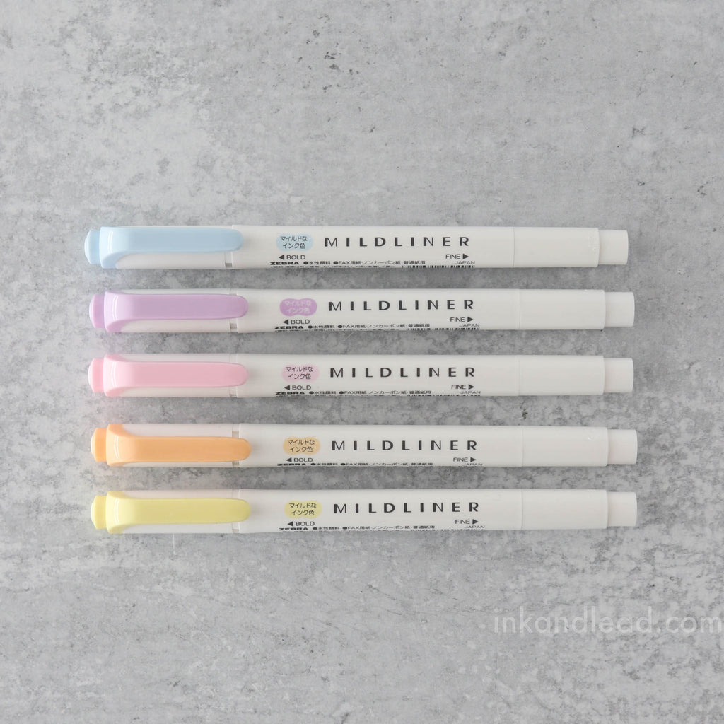 Zebra Mildliner Double Tip Highlighter (5 color set) - Bright – Ink & Lead