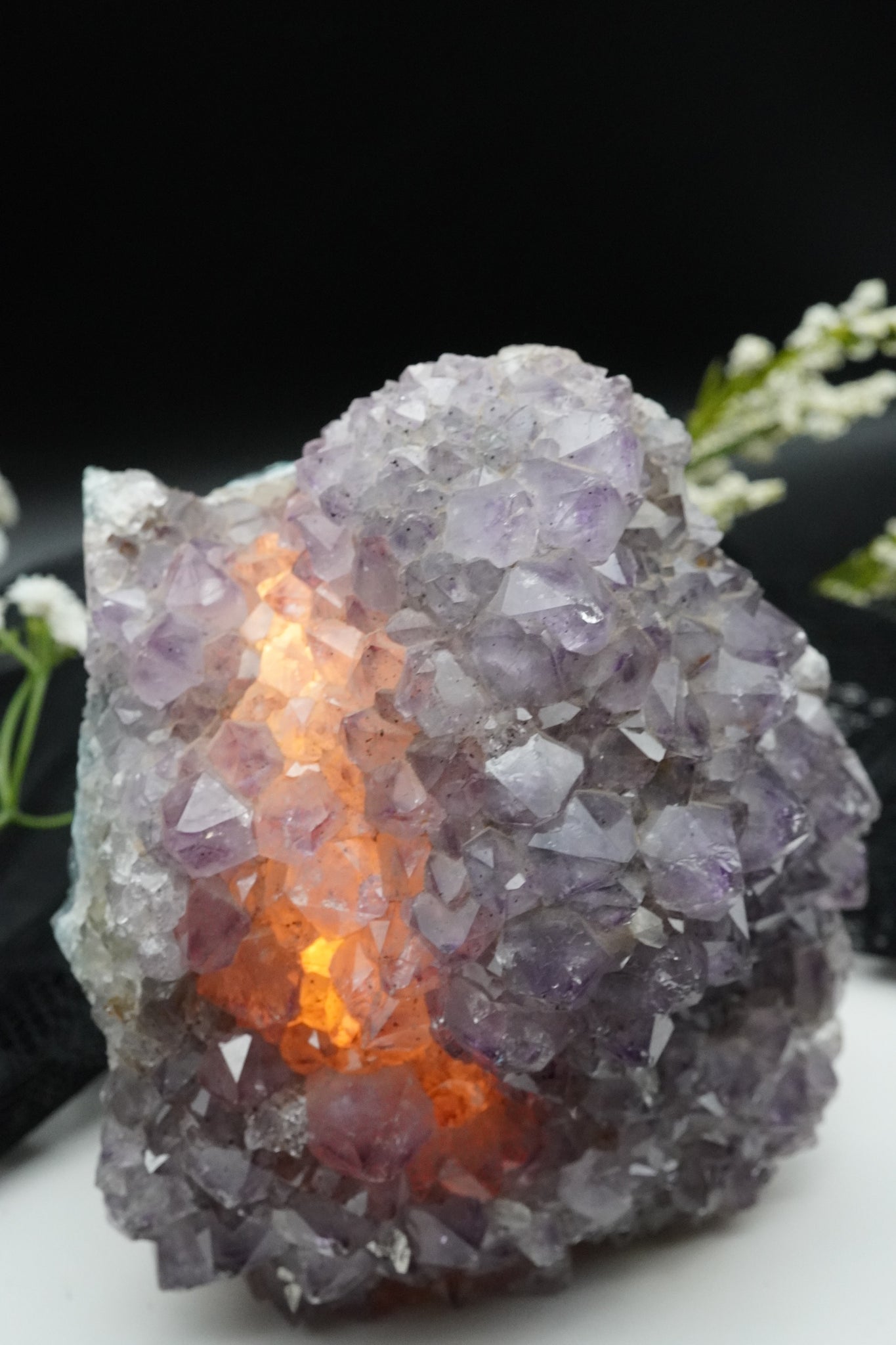 amethyst cluster lamp