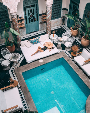 Swimmingpool in private villa in Marrakech, Morocco