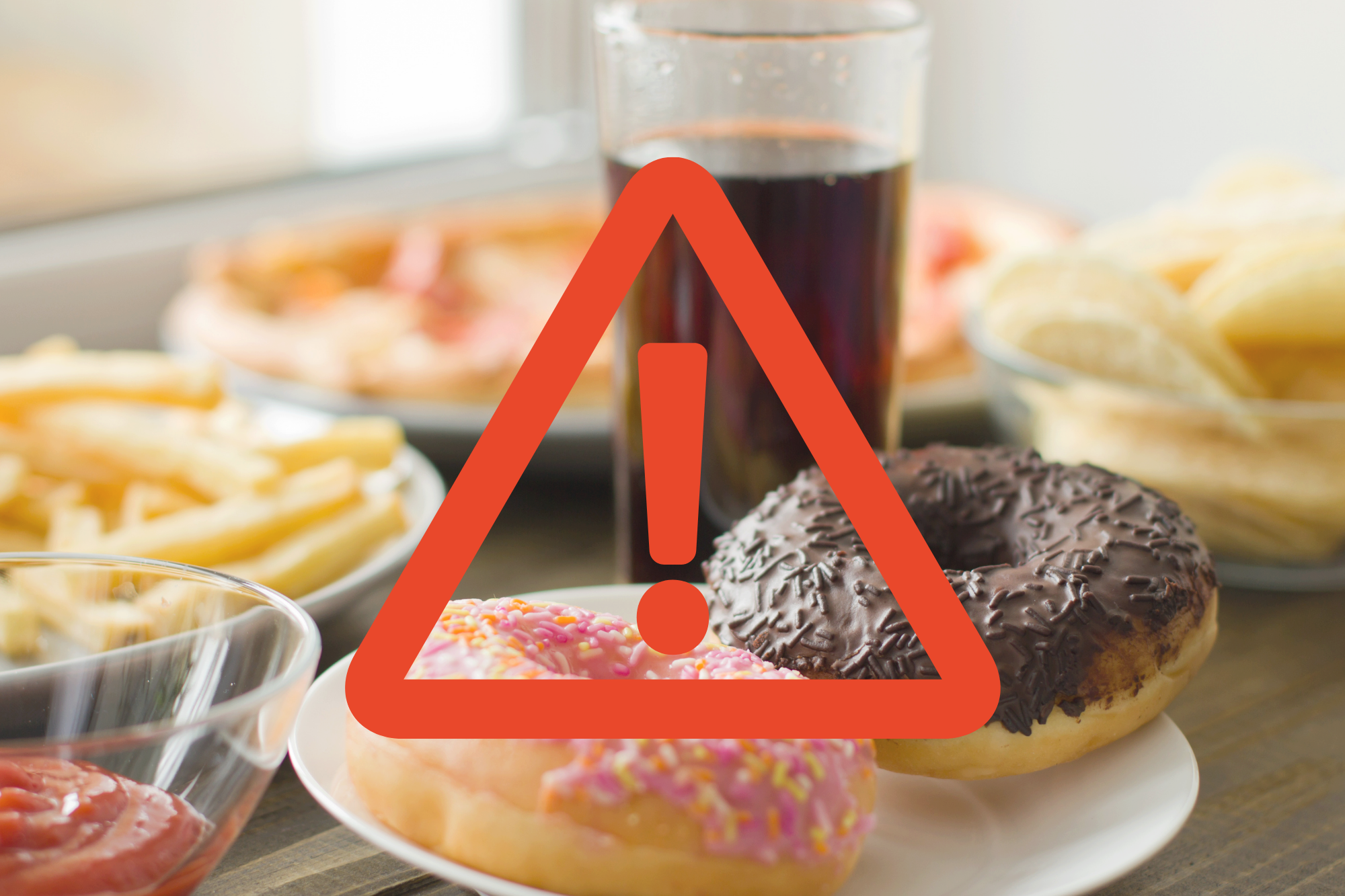 unhealthy sugary foods and drinks