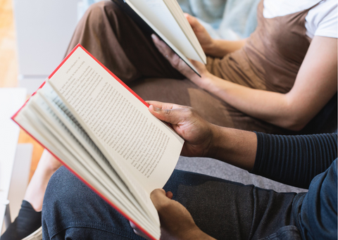 People reading books