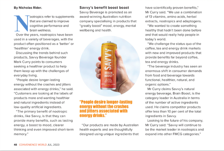 savvy beverage nootropics convenience magazine 2