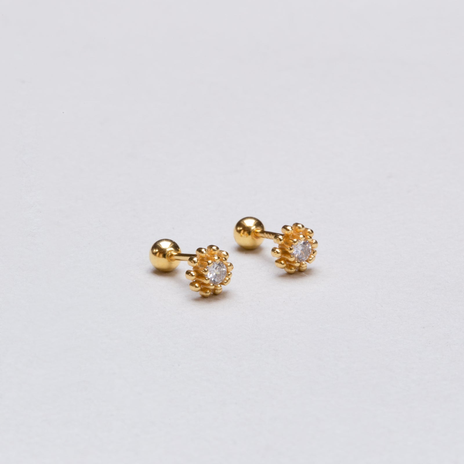  Barzel 18K Gold & Silver Tone Crystal Flower Earrings