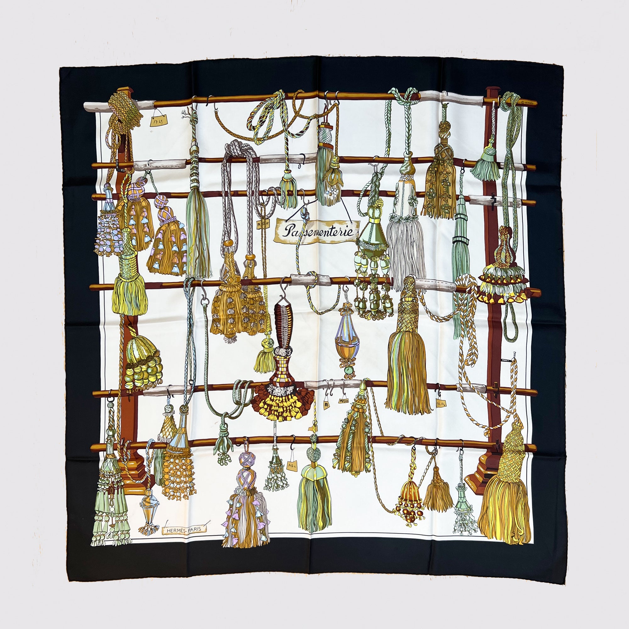 HERMES Vintage Silk Scarf Coffee Run Bag exclusively at  –  Vintage Luxe Up