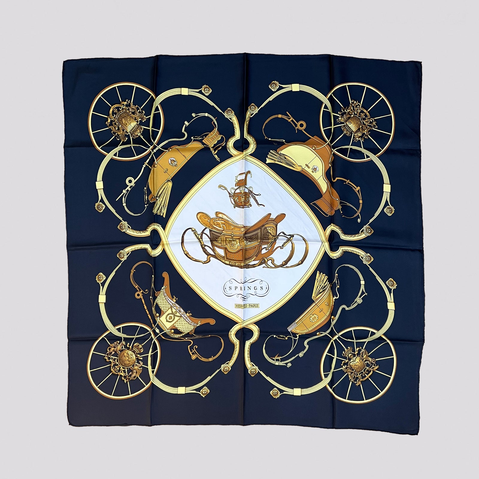 Vintage Hermes Silk Scarf Les Clés - felt