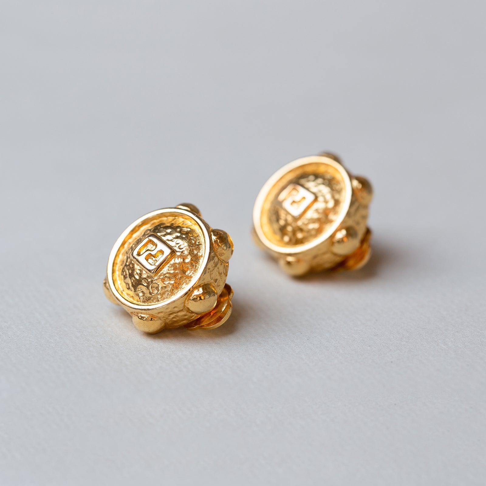 Gold Celine Gold-Tone Clip On Earrings – Designer Revival