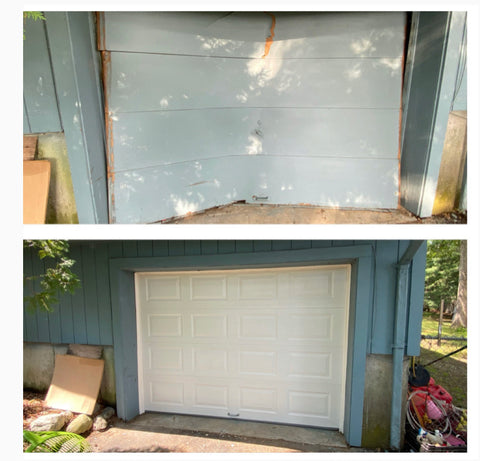 Lynoka garage door hit by car