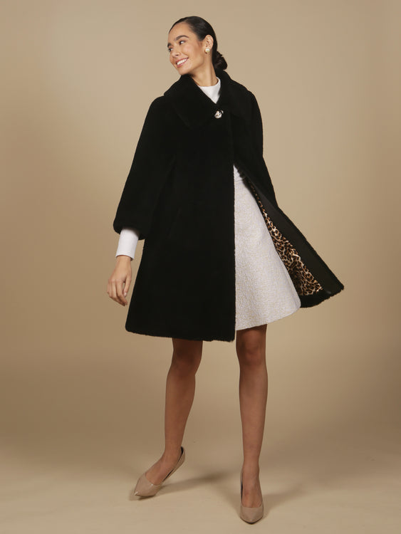 Vivien' Wool Swing Coat in Bianco – Santinni