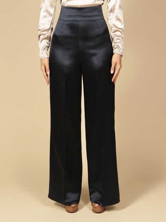 Satin palazzo trousers :: LICHI - Online fashion store