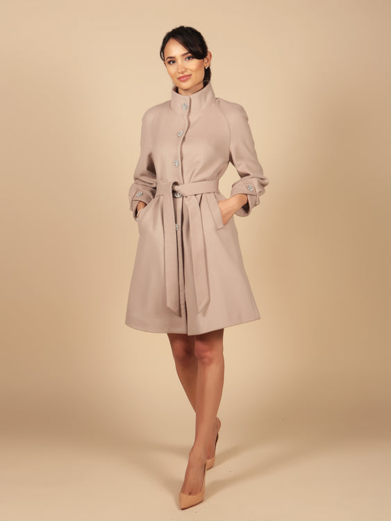 Taylor' Cashmere and Wool Coat in Blu – Santinni
