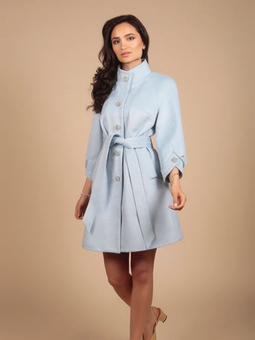 Kennedy' Wool Dress Coat in Rosa – Santinni