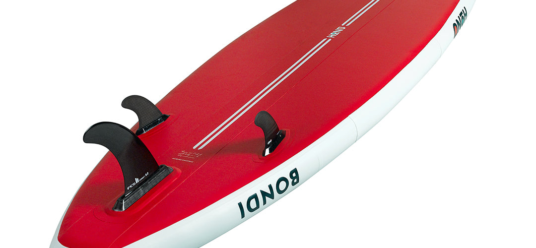 Back of the upgraded Bondi '22 hybrid surf stand-up paddleboard