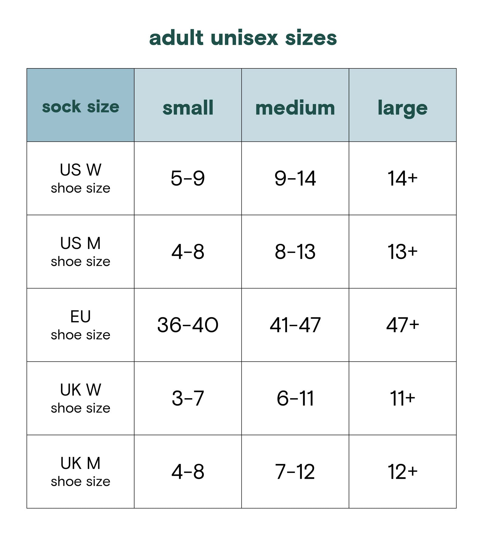 Size Guide - Desktop