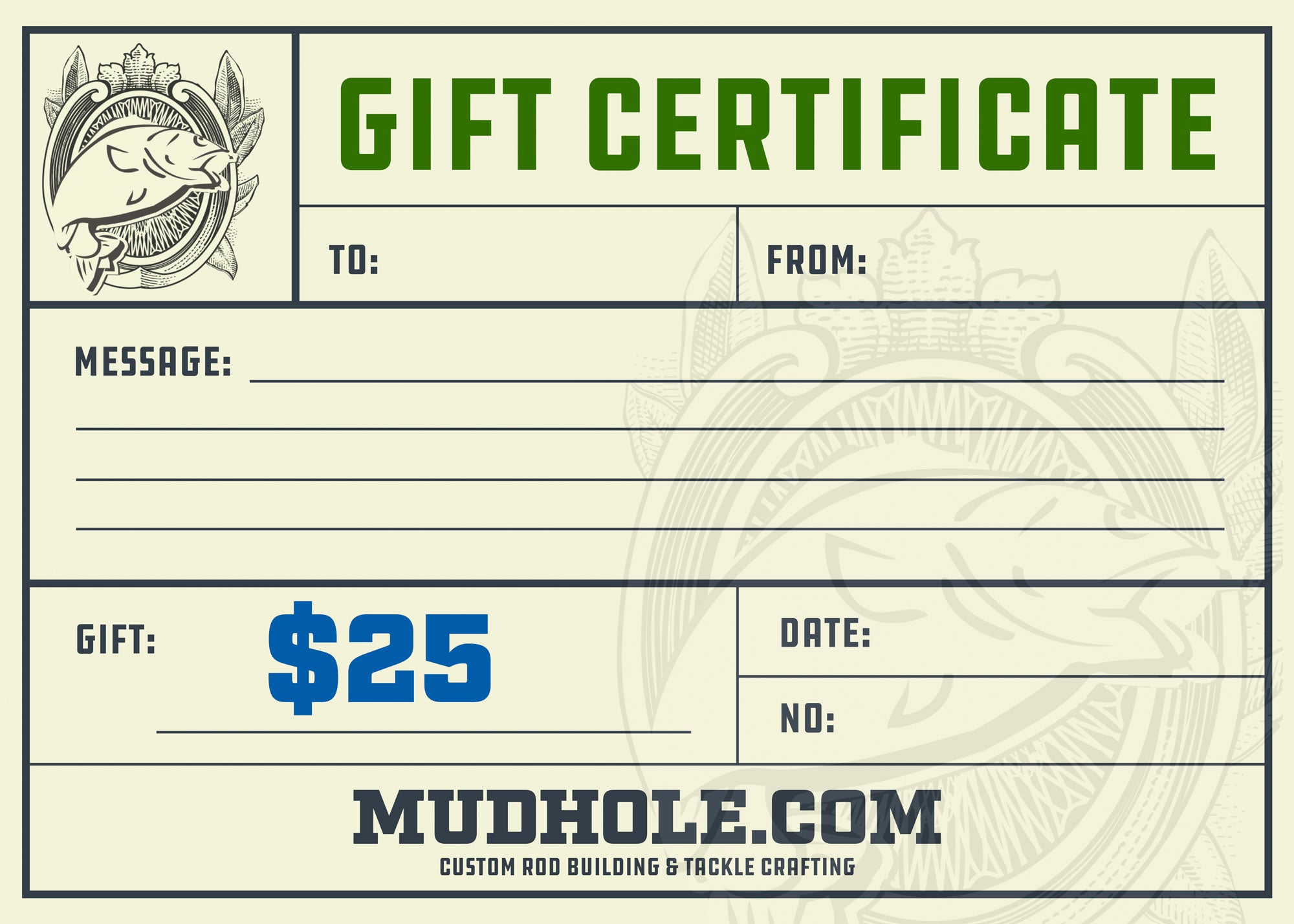 Mud Hole Gift Card, Mud Hole Custom Tackle