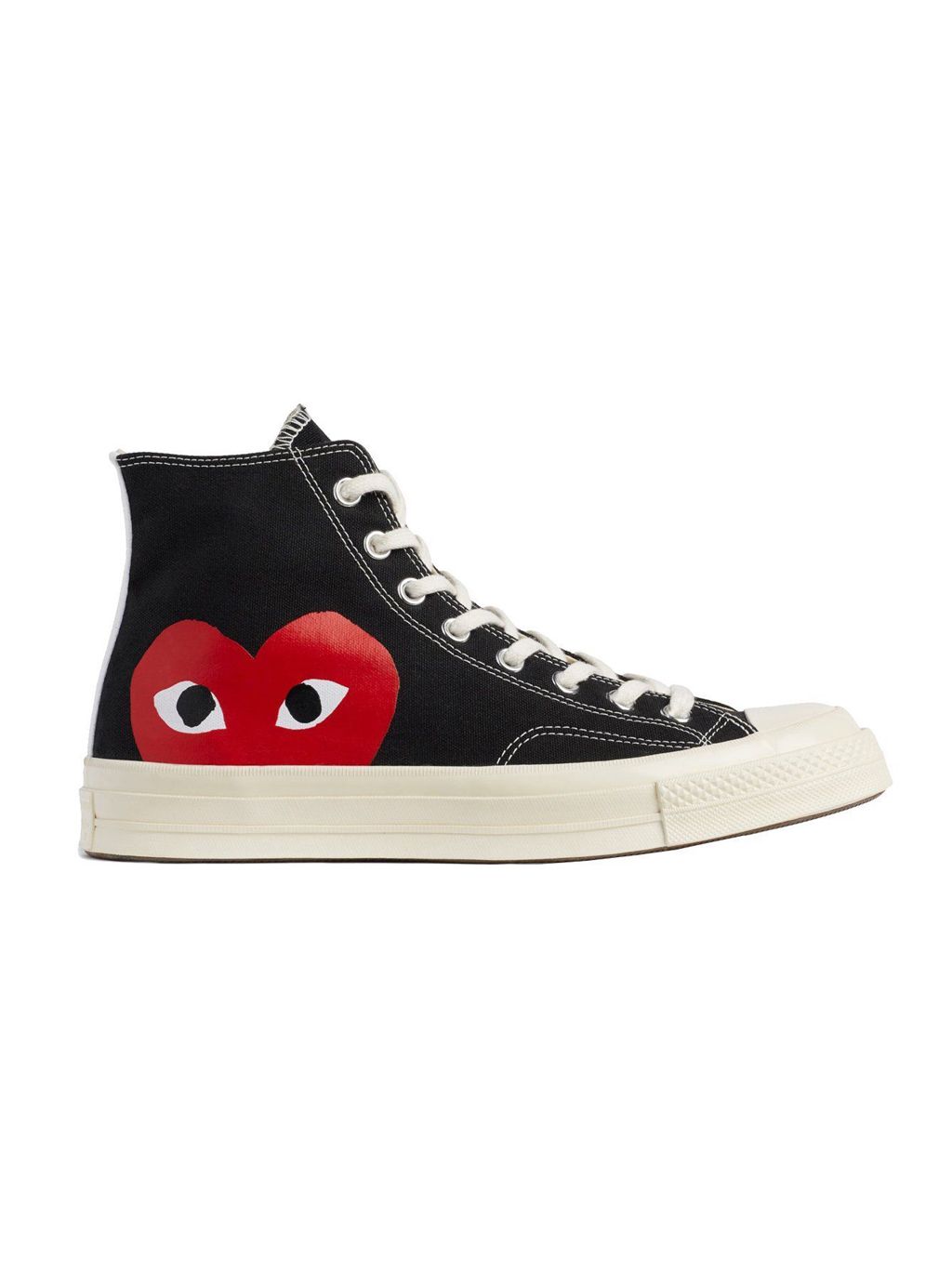 black converse high tops with red heart