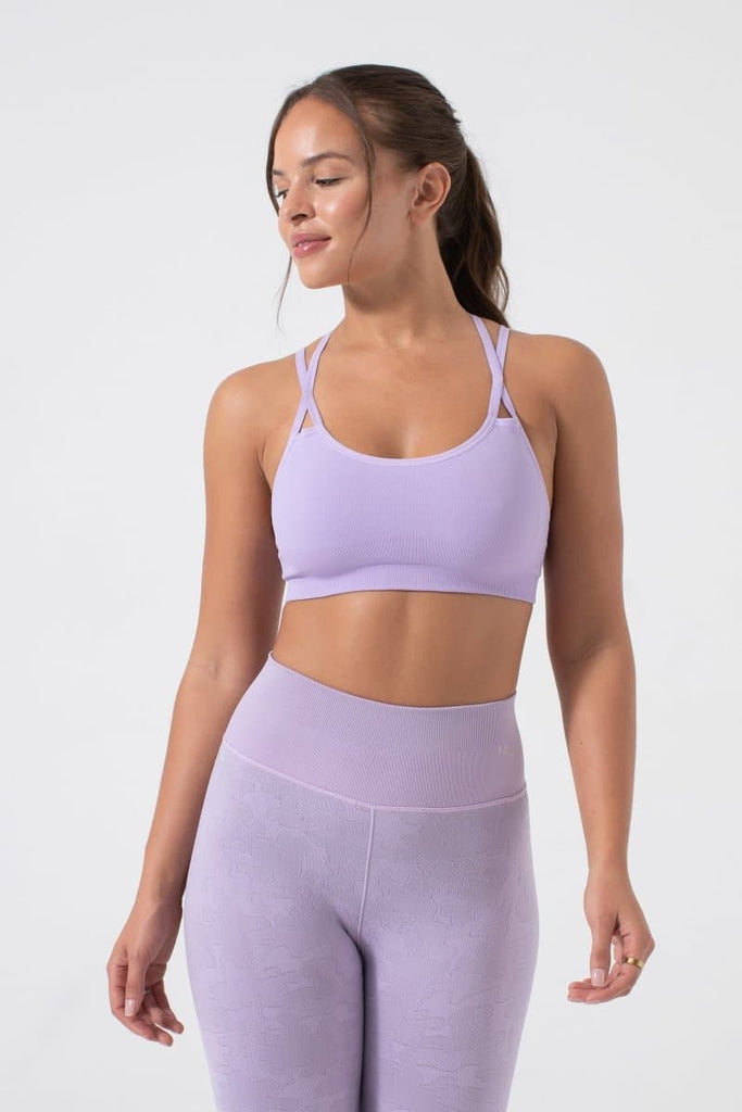 NWT Lemedy Womens Padded Sports Bra Lavender Gray Size 6