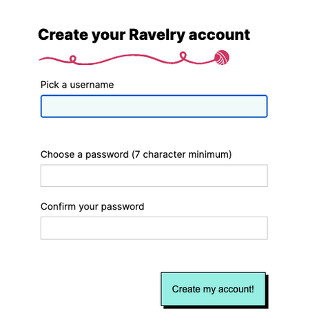 crear cuenta en ravelry