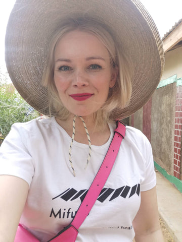 Anna Puu taking a selfie on a field trip in Kenya with Mifuko Trust