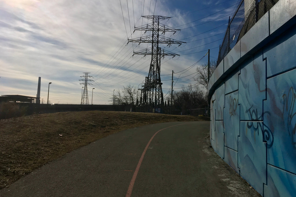 Inline Skating on the Lower Don Trail in Toronto, Ontario.