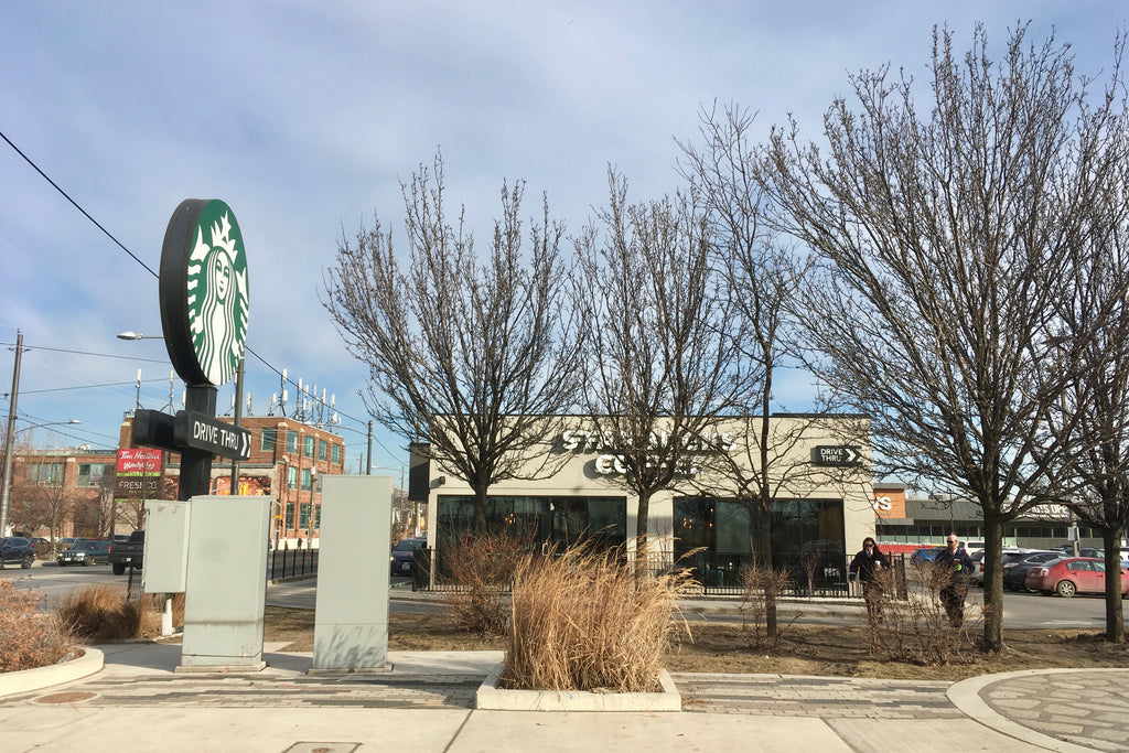 Rollerblading to Starbucks on the Martin Goodman Trail in Toronto, Ontario.