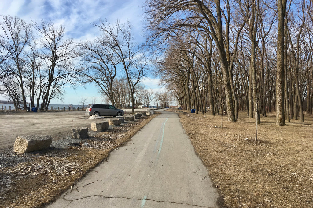 Inline Skating at Cherry Beach on the Martin Goodman Trail in Toronto, Ontario.