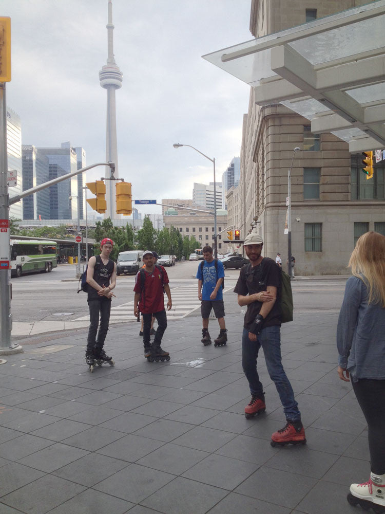 Inline skating in Toronto near Union Station