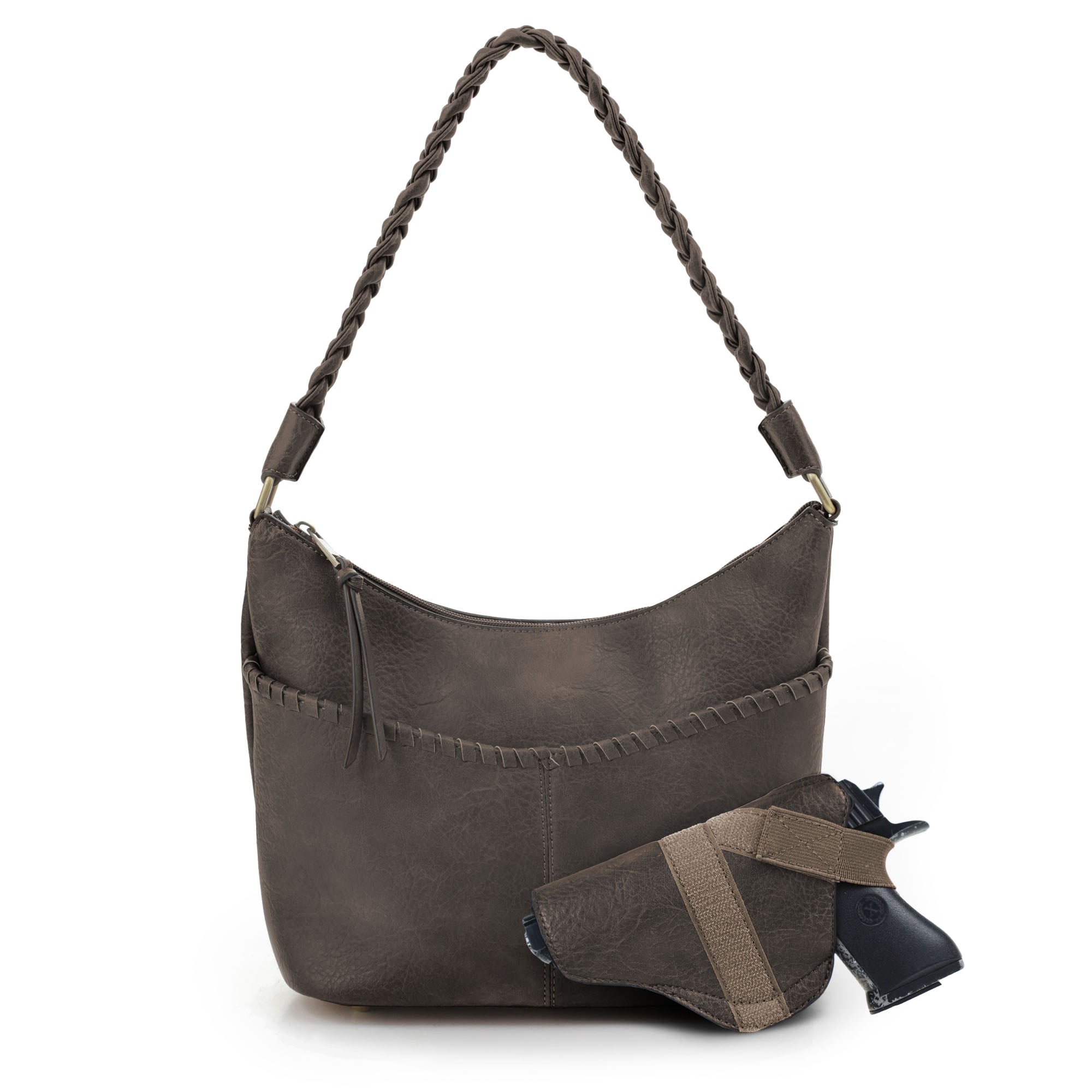 Ava Concealed Lock and Key Crossbody Grey