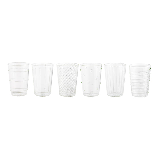 Bloomingville Hammered Drinking Glasses, 8 oz - Set of 6 - lily & onyx