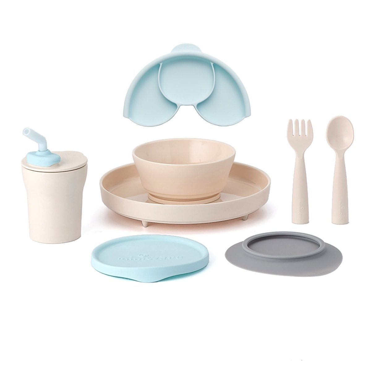 Miniware Silicone Teething Spoon Set - Gray & Aqua