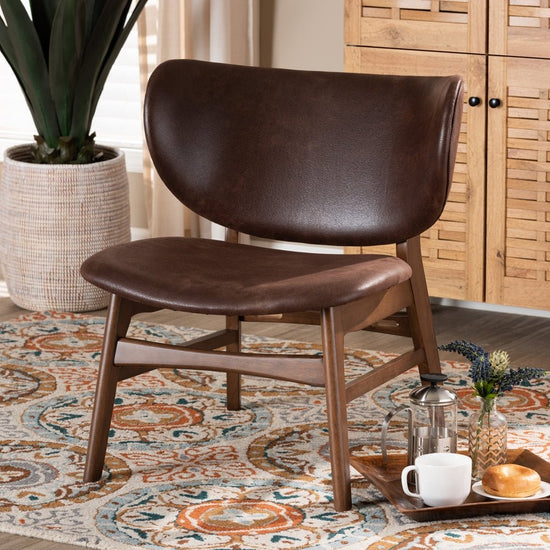 Baxton Studio Bruce Walnut And Black Modern Office Chair lily onyx