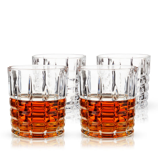 Viski Admiral Crystal Whiskey Tumbler Set of 4 - Premium Crystal