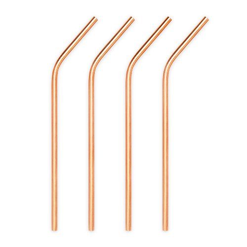 Viski Stainless Cocktail Straws - Reusable Copper Straws - Eco