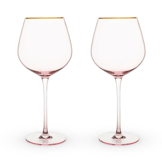 Twine Linger Crystal Wine Glasses Set of 2 - 20oz Stemmed Red Wine Glasses