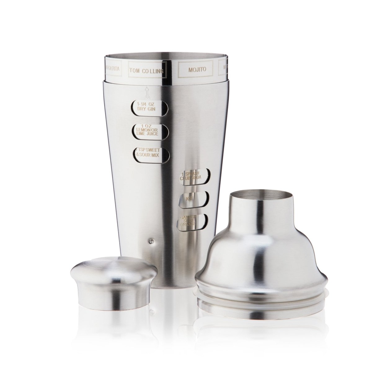  True Contour Cocktail Shaker, 18 oz Stainless Steel Cobbler  Shaker With Cap And Strainer - Drink Shakers for Cocktails and Liquor: Home  & Kitchen