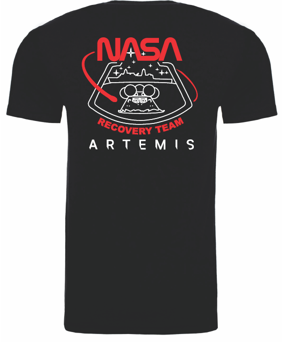L&R NASA Landing and Recovery Artemis 2022 Screen Printed Next Level T-shirt (Coyote Brown also)