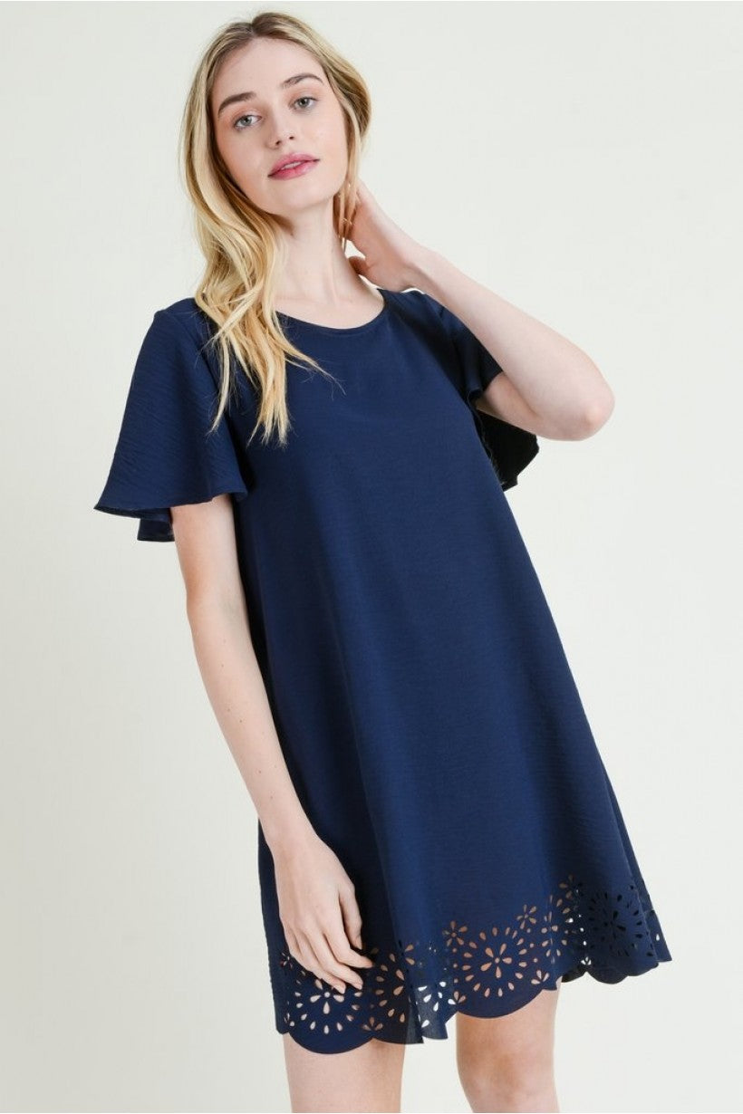 navy eyelet dress