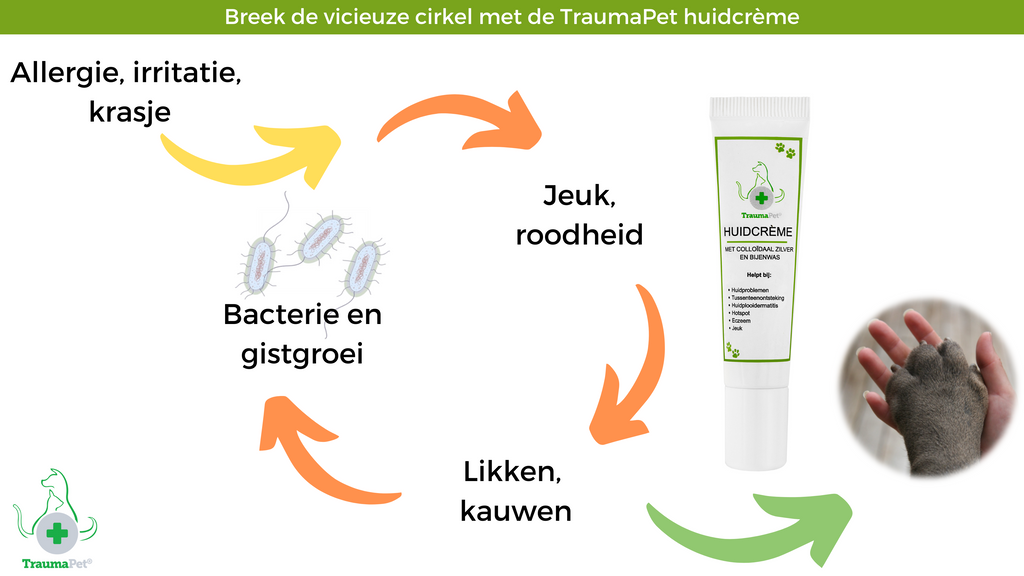 TraumaPet Huidcreme | Tegen krabben | Jeuk | Eczeem | Huidaandoeningen