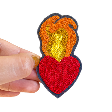 heart patch, hand cranked chain stitch! – xoelle