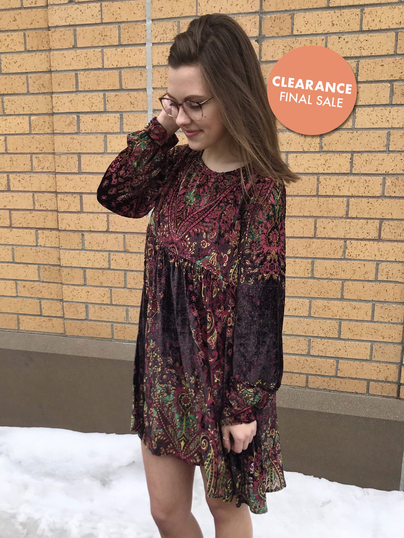 free people velvet mini dress