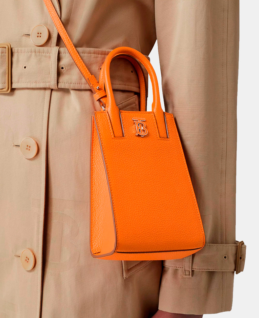 BURBERRY - Micro Grainy Leather Frances Tote - Women - Orange – LABELL-D