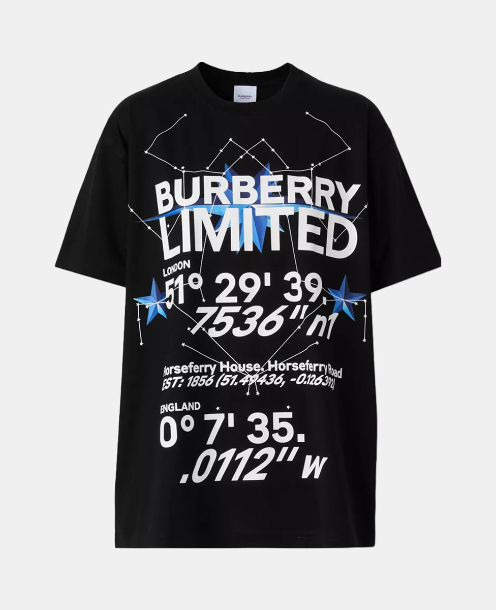 BURBERRY - Constellations Print Oversized T-shirt - Women - Black – LABELL-D