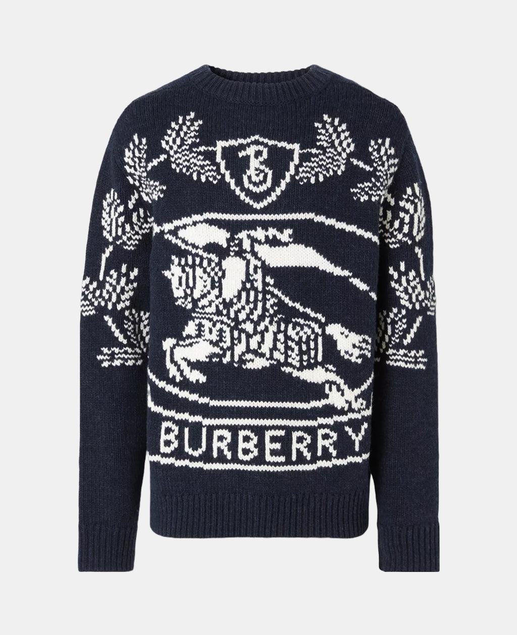 BURBERRY - EKD Intarsia Wool Oversized Sweater - Men - Dark-Charcoal-B –  LABELL-D