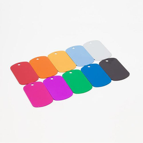 5pcs - Red - GI Style Anodized Aluminum Dog Tags - LaserSketch Ltd.