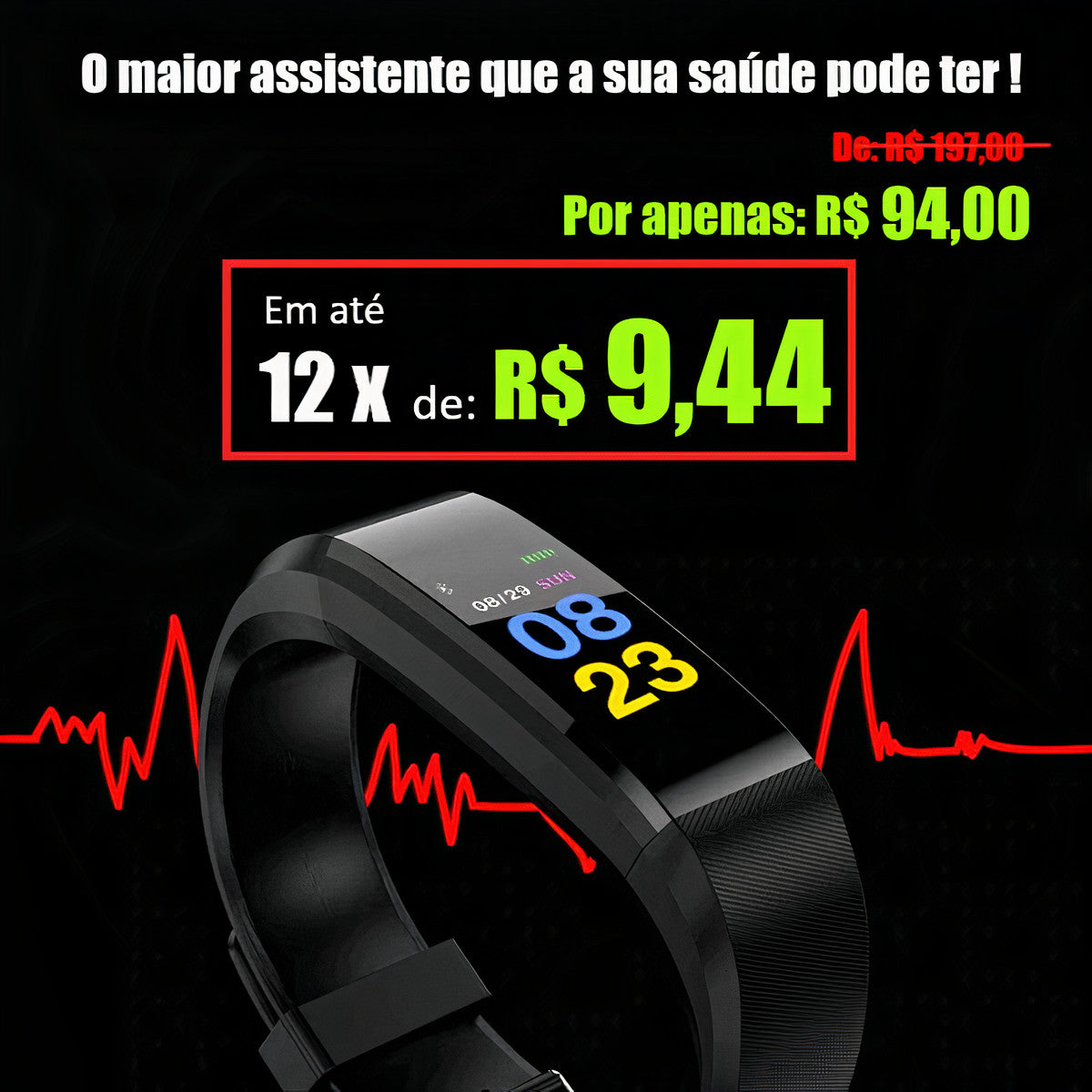 Relógio Smart Fit z20 - Relógio Inteligente IP67 Tela IPS 0.96" Bluetooth