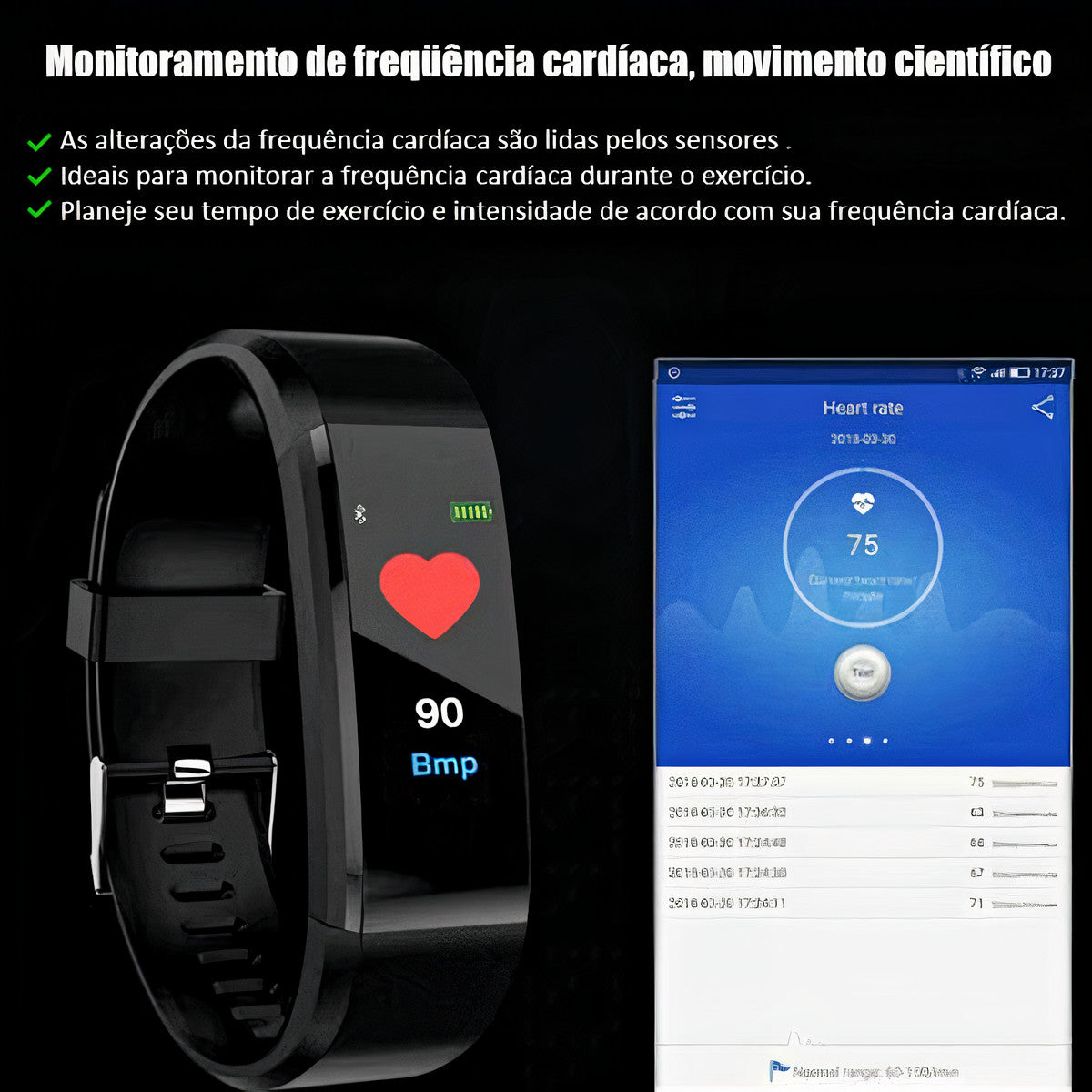 Relógio Smart Fit z20 - Relógio Inteligente IP67 Tela IPS 0.96" Bluetooth