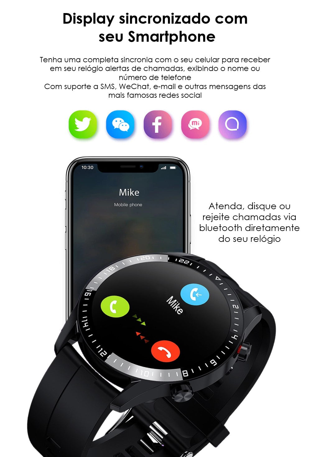 Smartwatch Advanced Pro - Relógio Inteligente IP68 A Prova d'água Tela IPS 1.28" Bluetooth