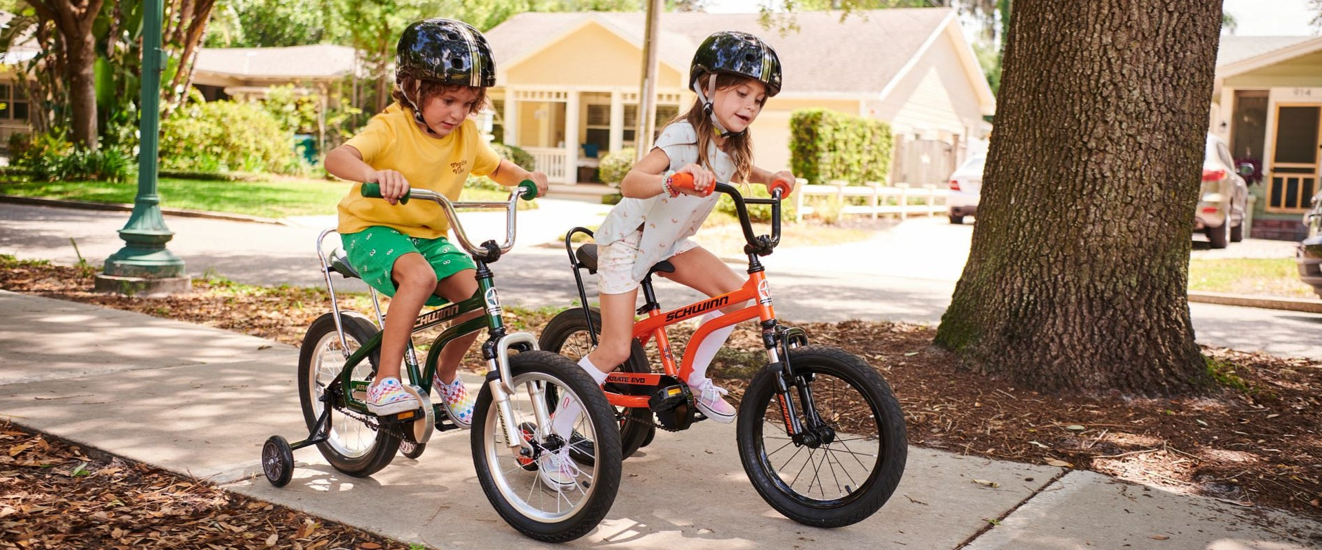 Kids riding to school on Krate EVO's