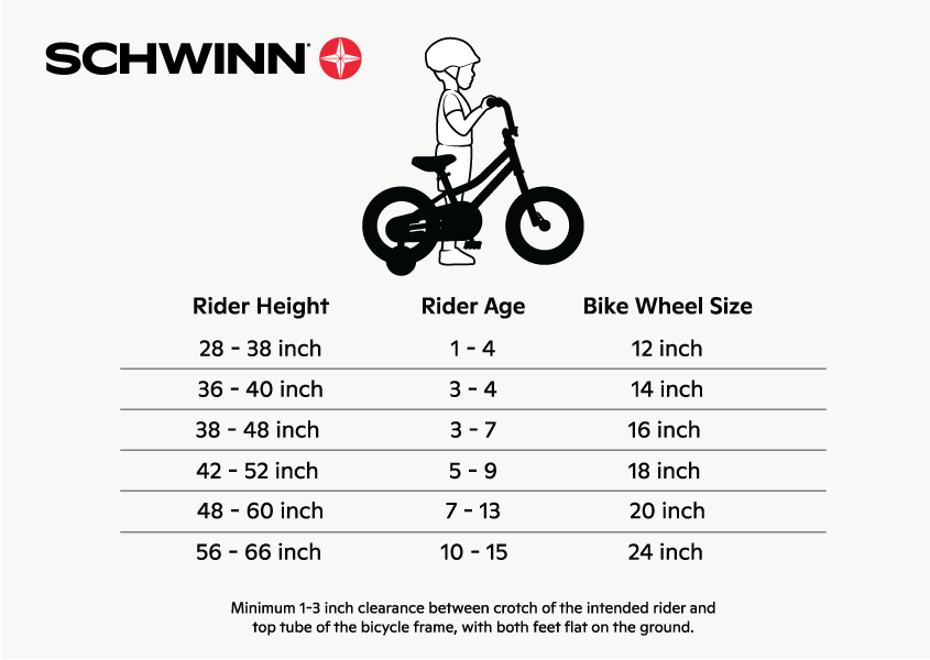 Height Chart For Boys Bikes