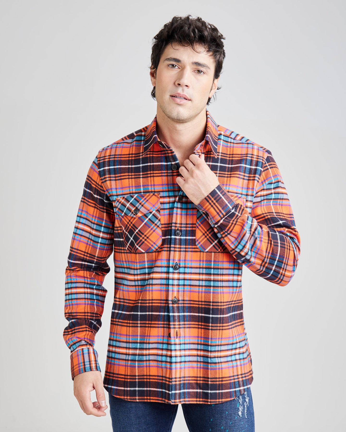 Checked Overshirt Blue – ViaPietroMicca18