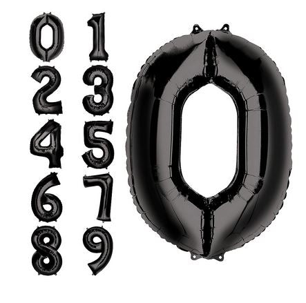 black number balloons